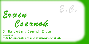 ervin csernok business card